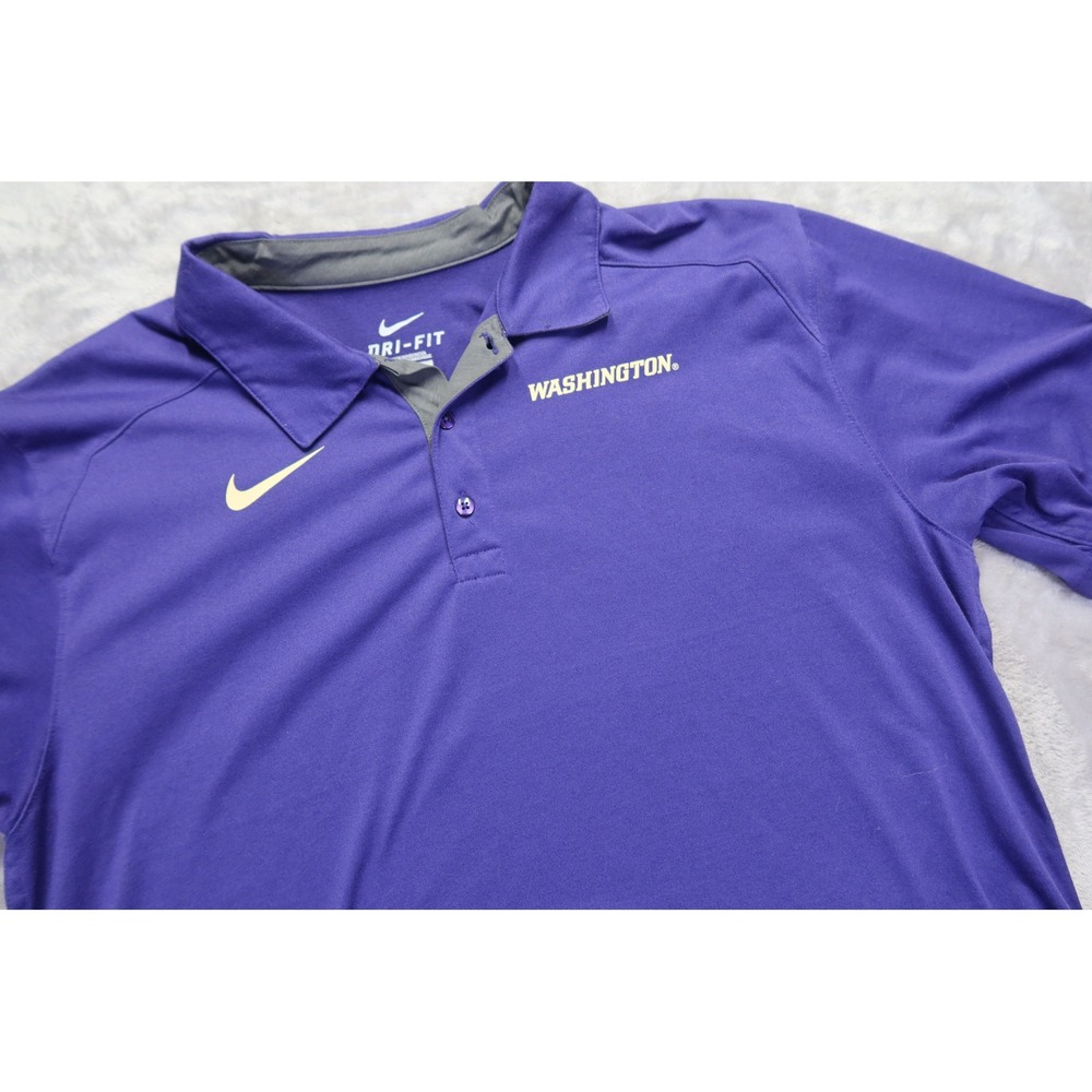 Nike Dri Fit University of Washington Huskies‎ Purple Polo Sz L